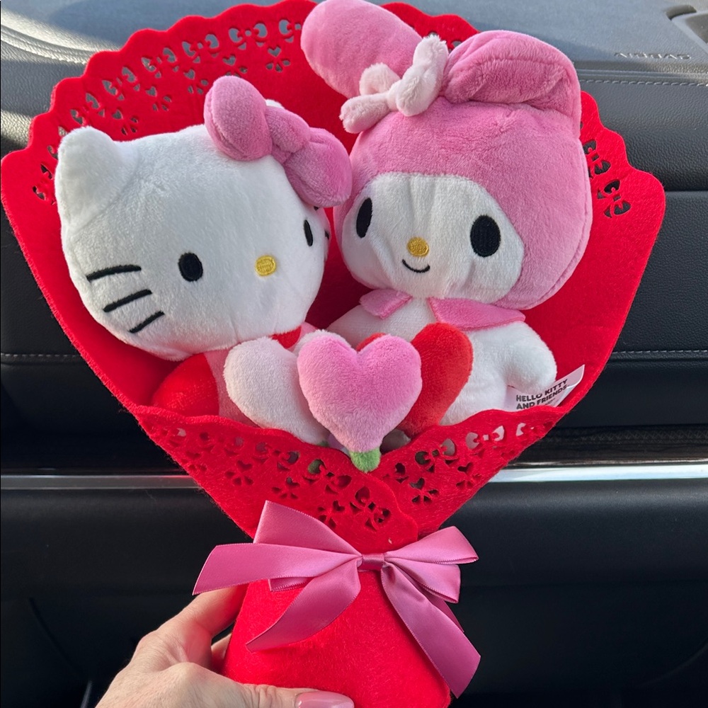 Hello Kitty and My Melody Red and Pink flower bouquet